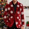 Men's Printing Corduroy Warm Pocket Suit Jacket Cardigan Men's Casual Suit