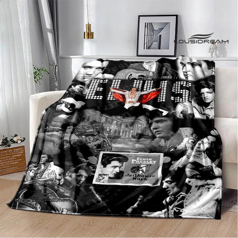 E-Elvis-Presley Retro print blanket blankets for beds Picnic blankets Flange blanket Soft and comfortable blanket birthday gift
