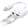 2 Ports Adapter Lightning To 3.5mm Mini-Jack Cable, 2-in-1 Lightning Converter Adapter