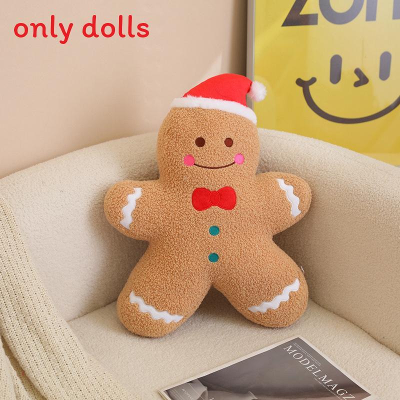 Gingerbread Man Snowman Christmas Tree Plush Daoll Pillow For Festive Home Decoration