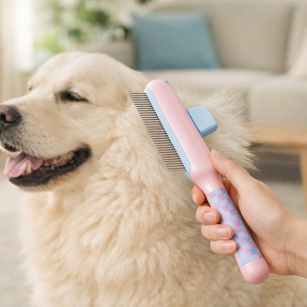 Efficient Cat Hair Remover Comb Bear Shape Cat Grooming Brush Self Cleaning Comb Remove Lice