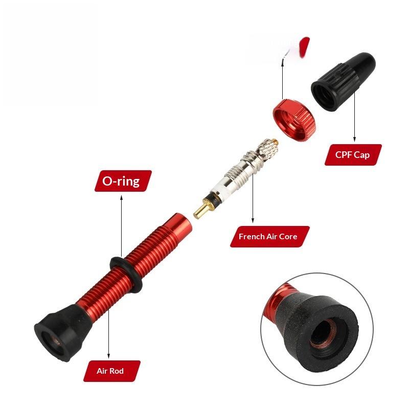 2Pcs Tire Nozzle Cap 40/60Mm Bike Tubeless Valve F/V Presta Cnc Machined Anodized  Road Bicycle Tire Valves Tubeless