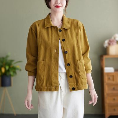 Осенняя корейская однотонная универсальная женская верхняя одежда, пальто, женские повседневные короткие куртки