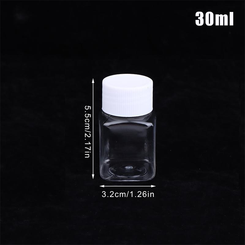 15-500Ml Transparent Plastic Bottle Wide Mouth Medicine Bottle With Screw Lid Seal Vials Liquid Reagent Container Food Grade