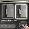 Anti-Fog Bathroom Mirror with Adjustable Brightness and Color, in Glass and Aluminium Alloy, 80x60x4 cm