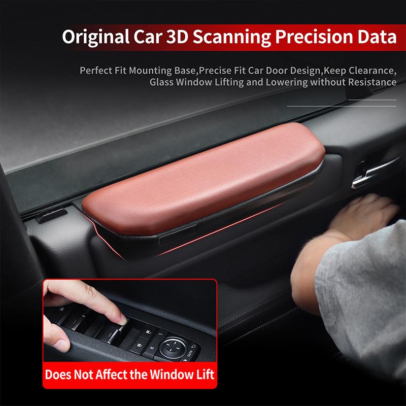 For Toyota Land Cruiser 250 Prado LC250 2025 2024 Front Row Door Armrest Soft Cushion Pair Set Elbow Support Car Accessories