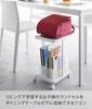 Yamazaki Jitsugyo School Bag Storage Rack with 2 W26 x D32 x H45cm School Bag Living Room Study Under Next to Table 1747 Casters, Tiers, White,