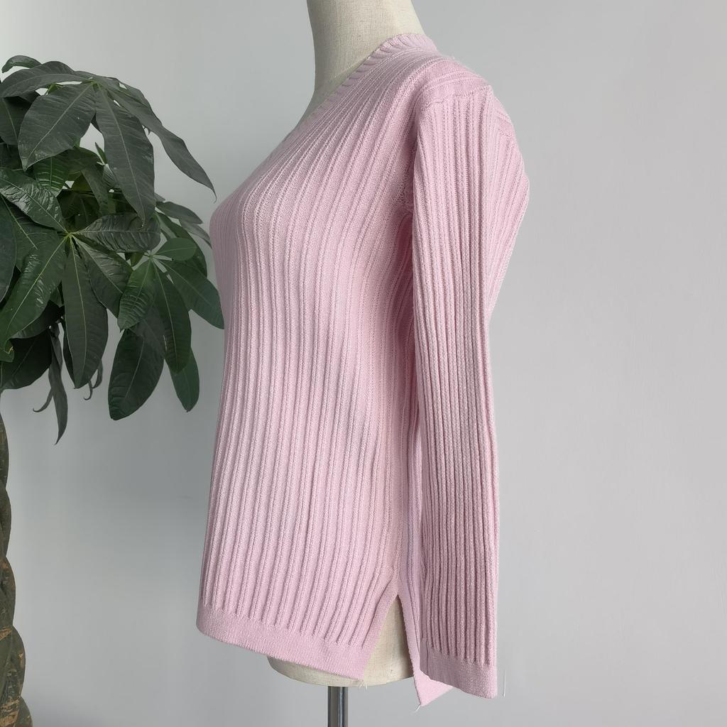 Женский базовый свитер с v-образным вырезом, теплые толстые свободные пуловеры, однотонный джемпер, повседневный топ, осень-зима