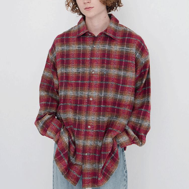 Повседневная клетчатая рубашка Levis с длинным рукавом для мужчин, красная A0283-0000