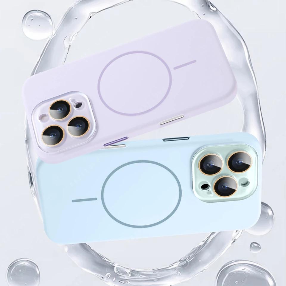 Официальный чехол из жидкого силикона с магнитом для iPhone 16 15 14 13 12 11 Pro Max Plus SE Для зарядки Magsafe Защитная крышка