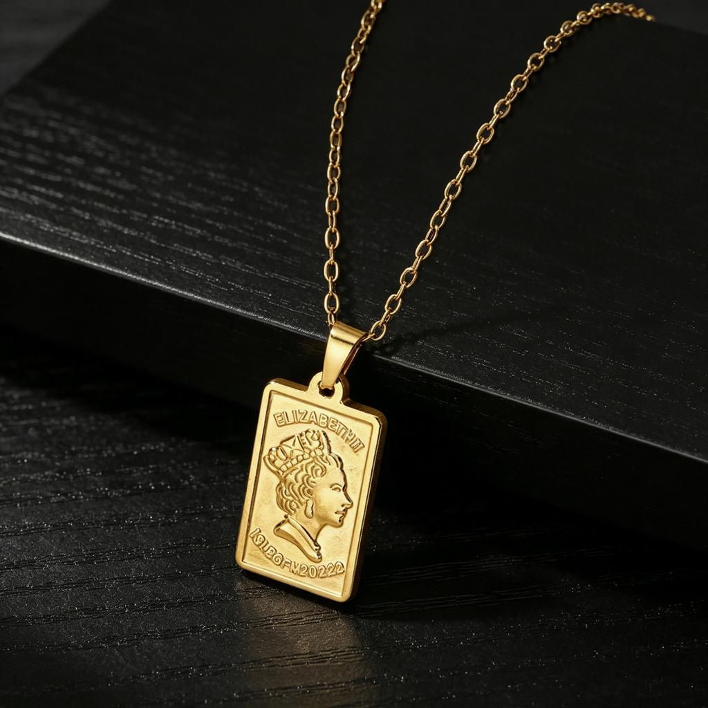 Atoztide Fashion Rose Angle Pendant Necklace for Women Stainless Steel Jewelry Elegant Gold Color Choker Chain Birthday Gift