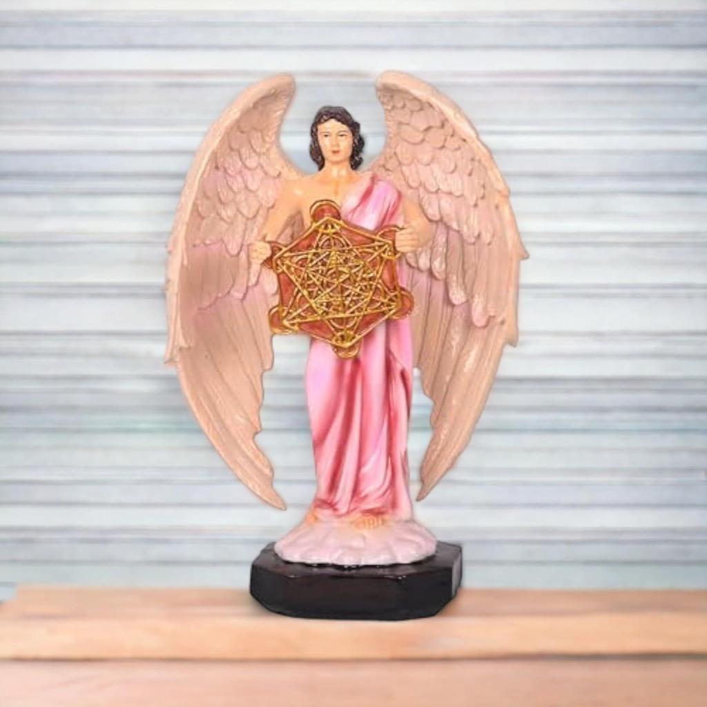 Новый иудаизм Статуя Метатрона Идол Совершенный Рейки Исцеляющий Ангел Держащий Священный Цветок Жизни Геометрическая Кубическая Статуя