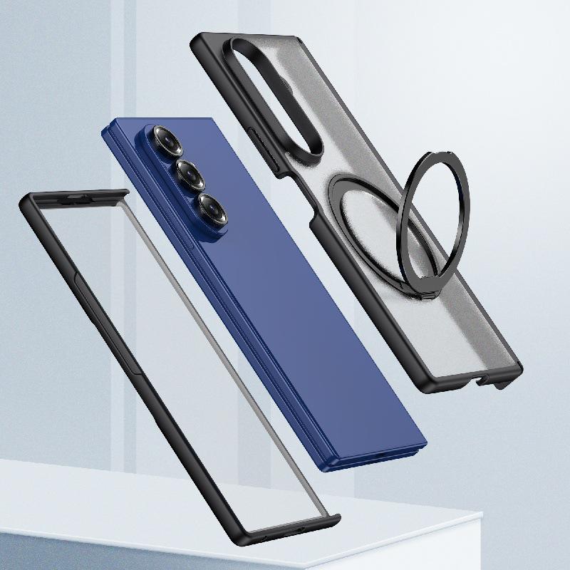 Минималистичный ударопрочный чехол с вращением на 360° для Samsung Z Fold7: Жесткий ПК-чехол с защитой от царапин