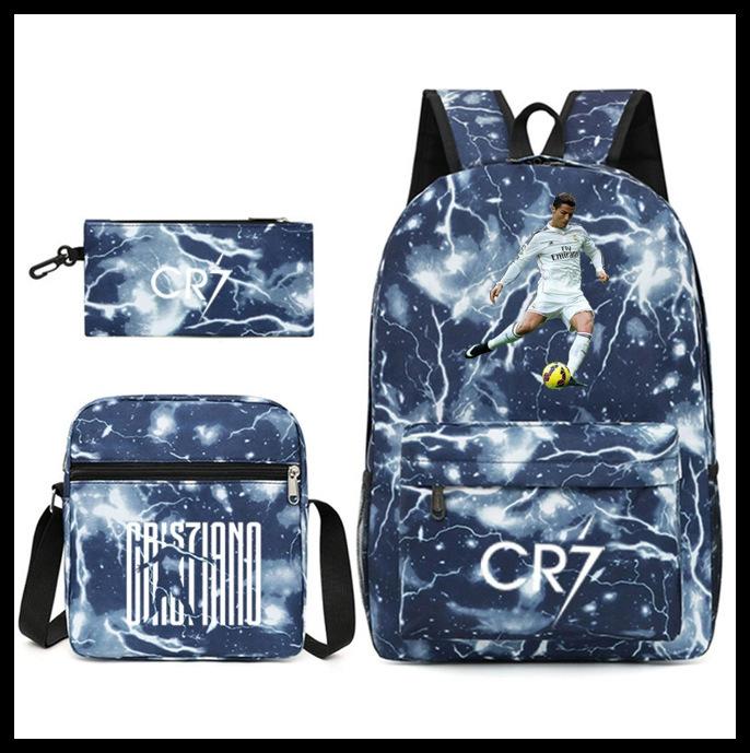 Youth Fashion Backpack Shoulder Bag Pencil Case Children'S Student School Bag 3-Piece Set