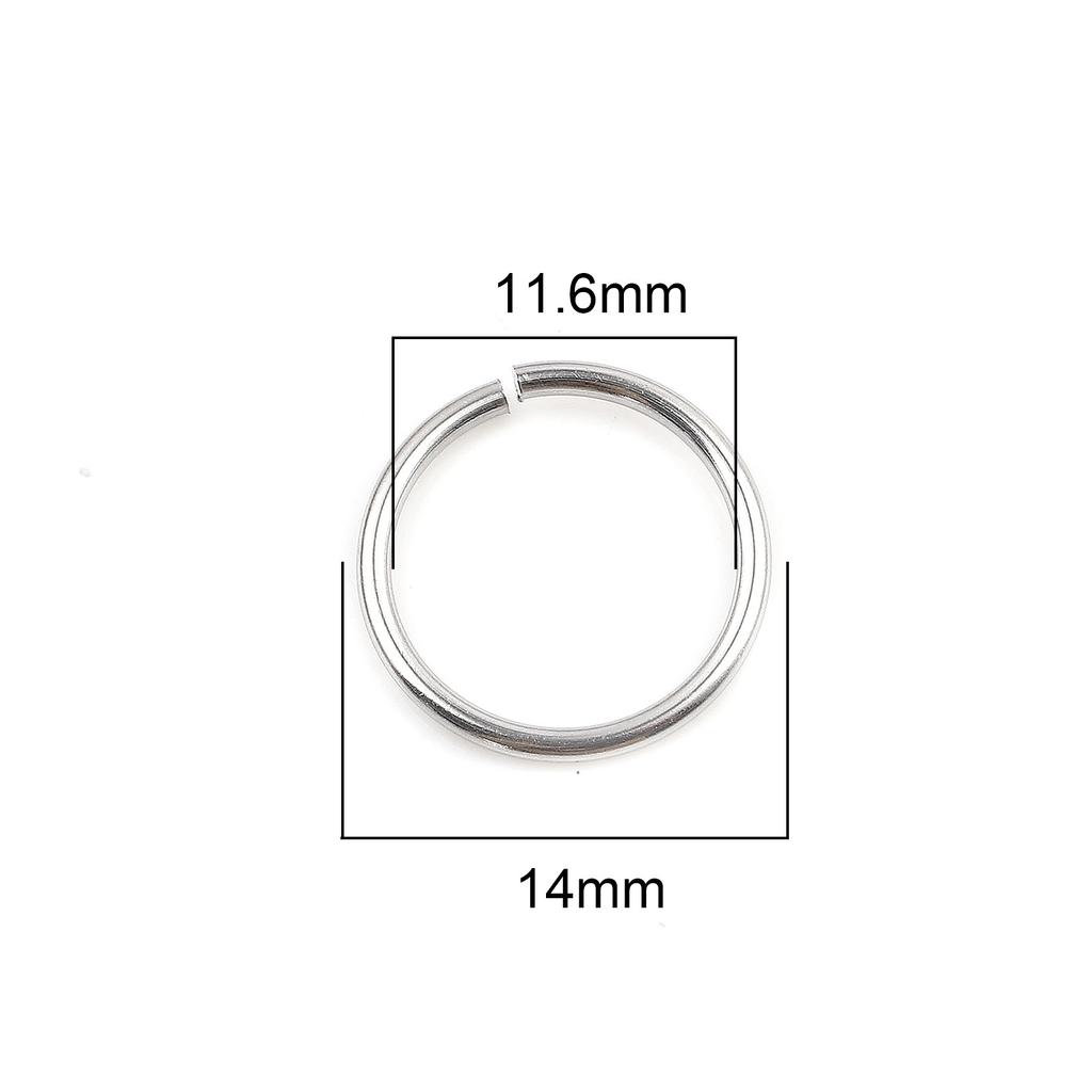 100pcs 0.5mm-1.8mm-4mm-16mm Stainless Steel Open Jump Rings Findings Round Silver Color DIY Making Keychain Necklace Jewelry