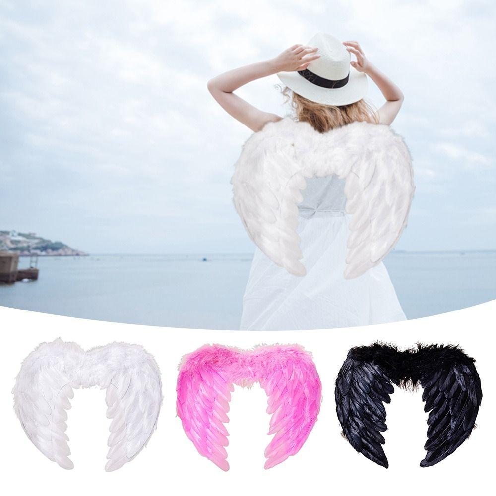 Handmade Feather Wings White Angel Wings Creative Cosplay Little Wings Party