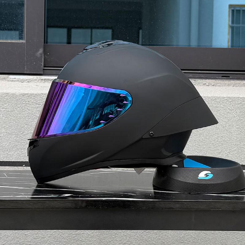 Full Face Motorcycle Helmet With Single Visor Large Rear Wing Bluetooth Slot All Season Use Men Women