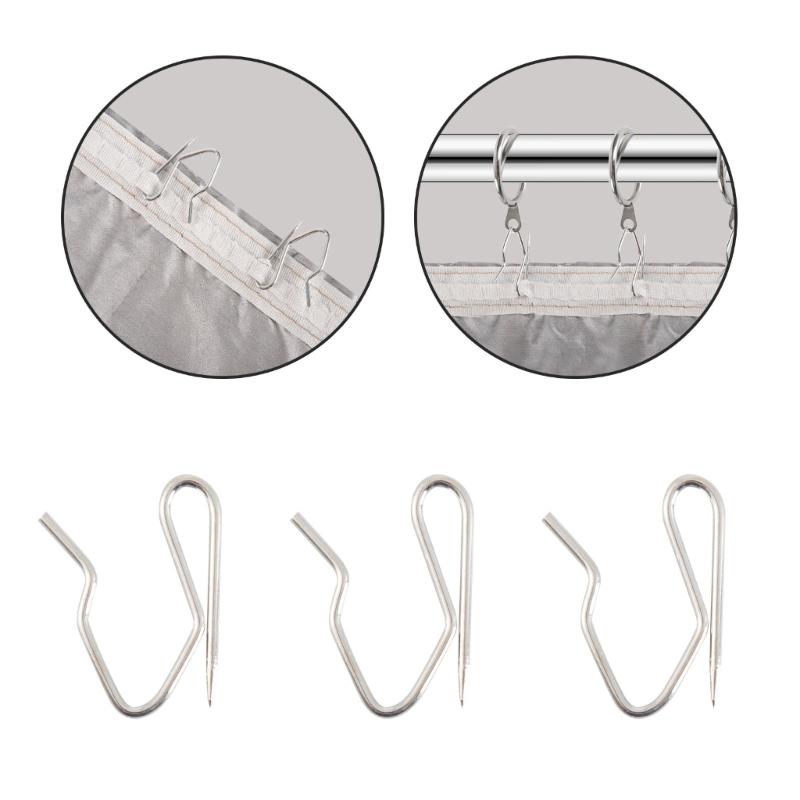 60pcs Heavy Duty Metal Curtain Hook Rustproof Drapery Pin Multipurpose Curtain Pin for Pinches Pleat Curtains In Homes