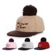 Autumn and Winter Children's Hats, Color Matching Children's Shell Flat-tongue Hats, Baby Peaked Hats, Letter Hip-hop Hairball Hats