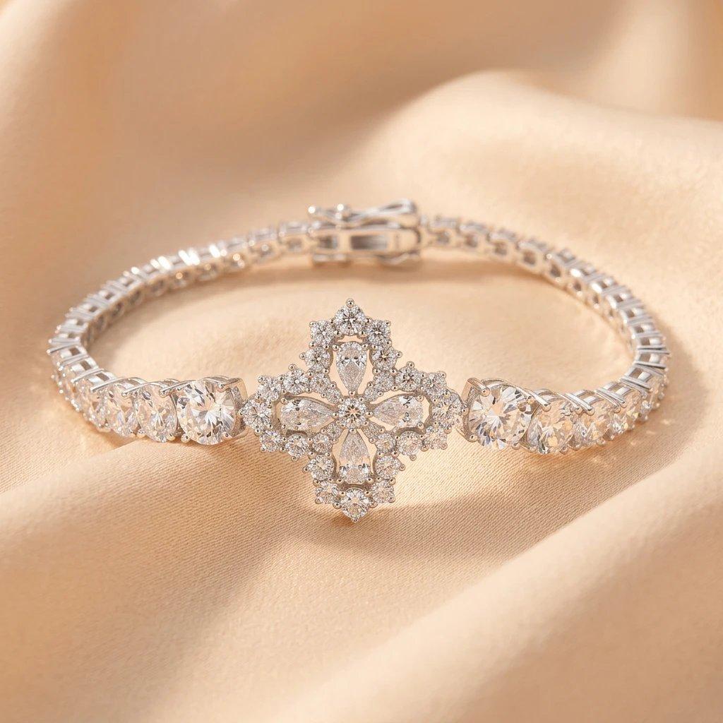 WUIHA Vintage 100% 925 Sterling Silver VVS1 D Color Real GRA Moissanite Diamonds Wedding Engagement Bracelet Bangle Fine Jewelry