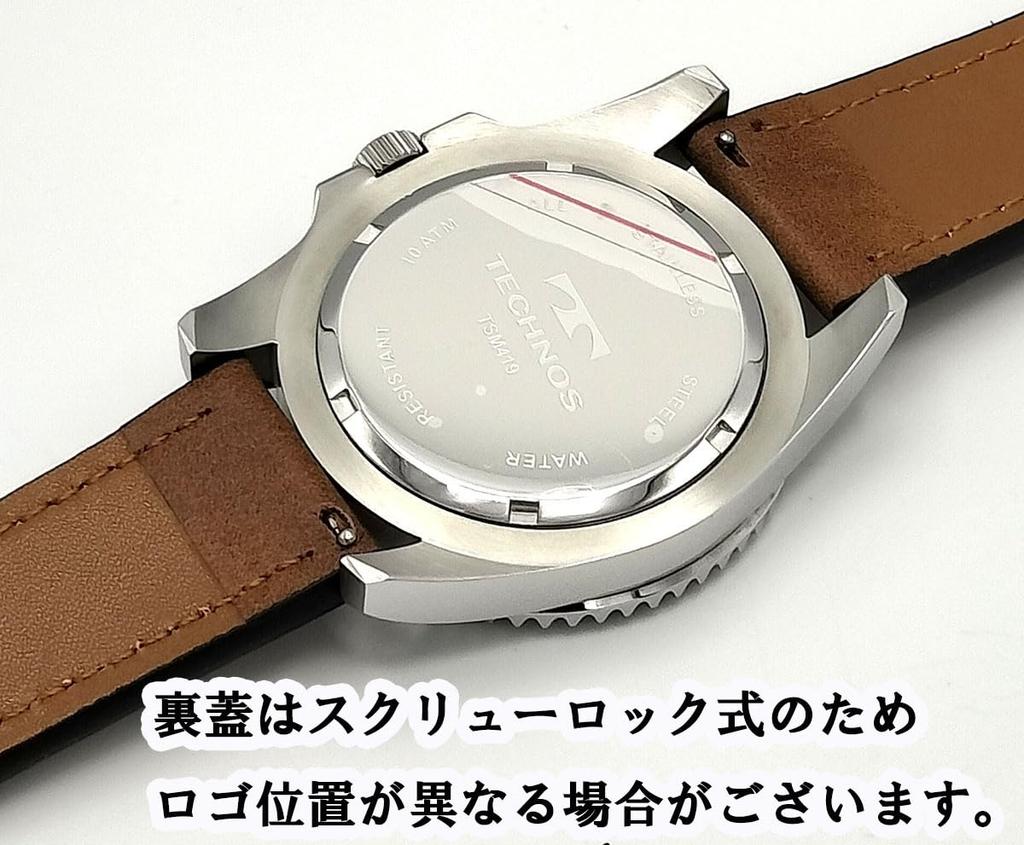 TECHNOS Мужские часы Technos Часы для дайвинга Кожаный ремешок Металлический ремешок в комплекте Вращающийся безель Черный TASM419SB-L