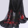 160*50cm Chiffon Fashion Scarf - Striped Floral Print Shawl For Sun Protection And Holiday Gifts 