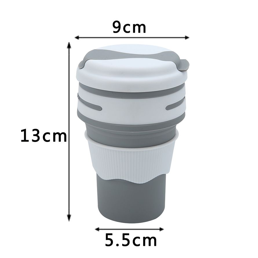 Folding Silica Gel Cup Travel Coffee Cup Student Portable Water Cup Silicone Que Bottle Gargle Cup Can Hold Hot Water