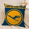 L-Lufthansa German Airlines Cushion Cover Soft Plush Fabric Double-Sided Printed Sofa Cushion Cover for All Seasons Home Decor
