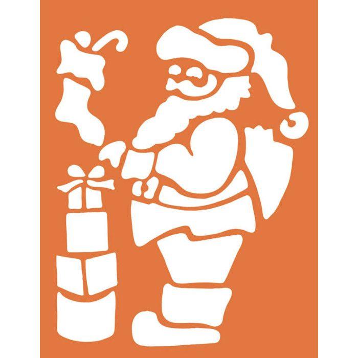 Трафарет - Graine Creative - Дед Мороз и Елка - Многоцветный - 2 больших трафарета - Специально для Рождества