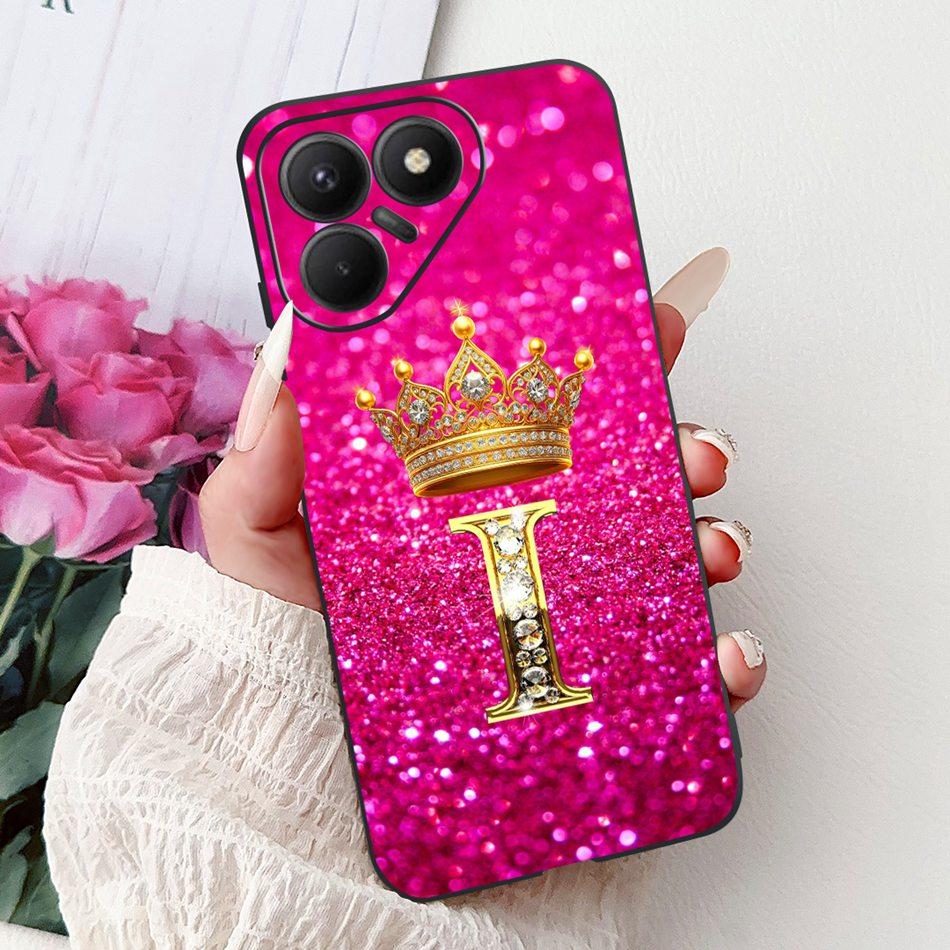 For Tecno Pova 7 5G Fashion Crown Letter Phone Case For Tecno LJ7 Pova7 Soft Silicone TPU Bumpers