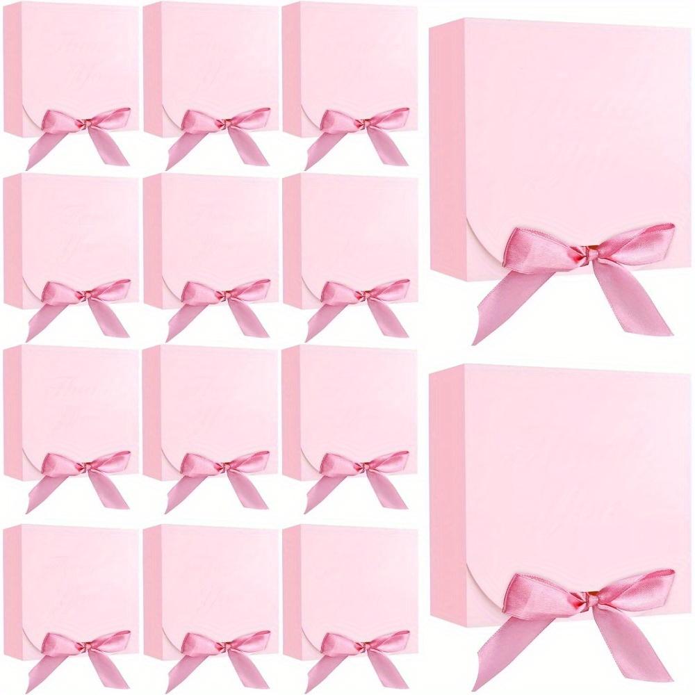 15 шт. Мини-бумажные подарочные коробки с бантом из ленты, элегантные розовые подарочные пакеты для свадеб, Дня святого Валентина, дней рождения, конфетных мешочков на Рождество