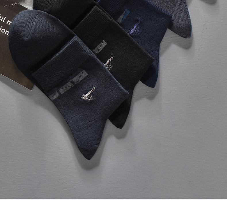 Мужские носки Septwolves из чистого хлопка средней длины — дышащие, впитывающие пот повседневные и деловые носки, набор в коробке