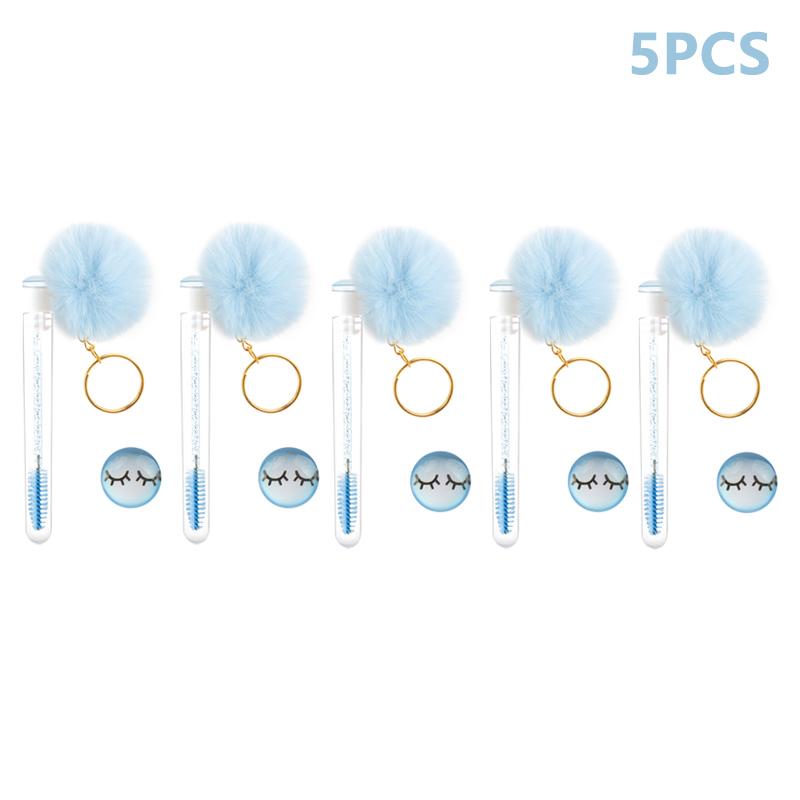 Туба для кисти для ресниц с помпоном, кисть для макияжа для наращивания ресниц, пылезащитная, расческа для бровей, инструменты для красоты