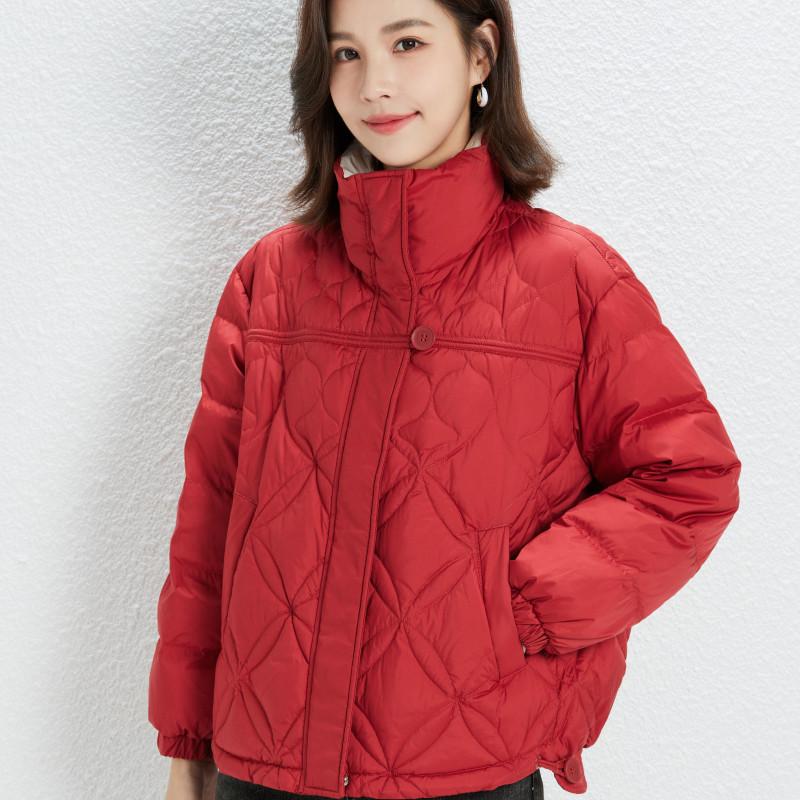 Пуховик женский 2024 новый 90% белый утиный пух модный свободный короткий маленький зимний пальто прилив