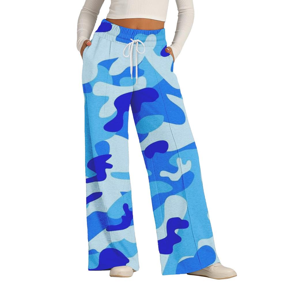 Женские повседневные спортивные штаны с высокой талией и широкими штанинами для бега