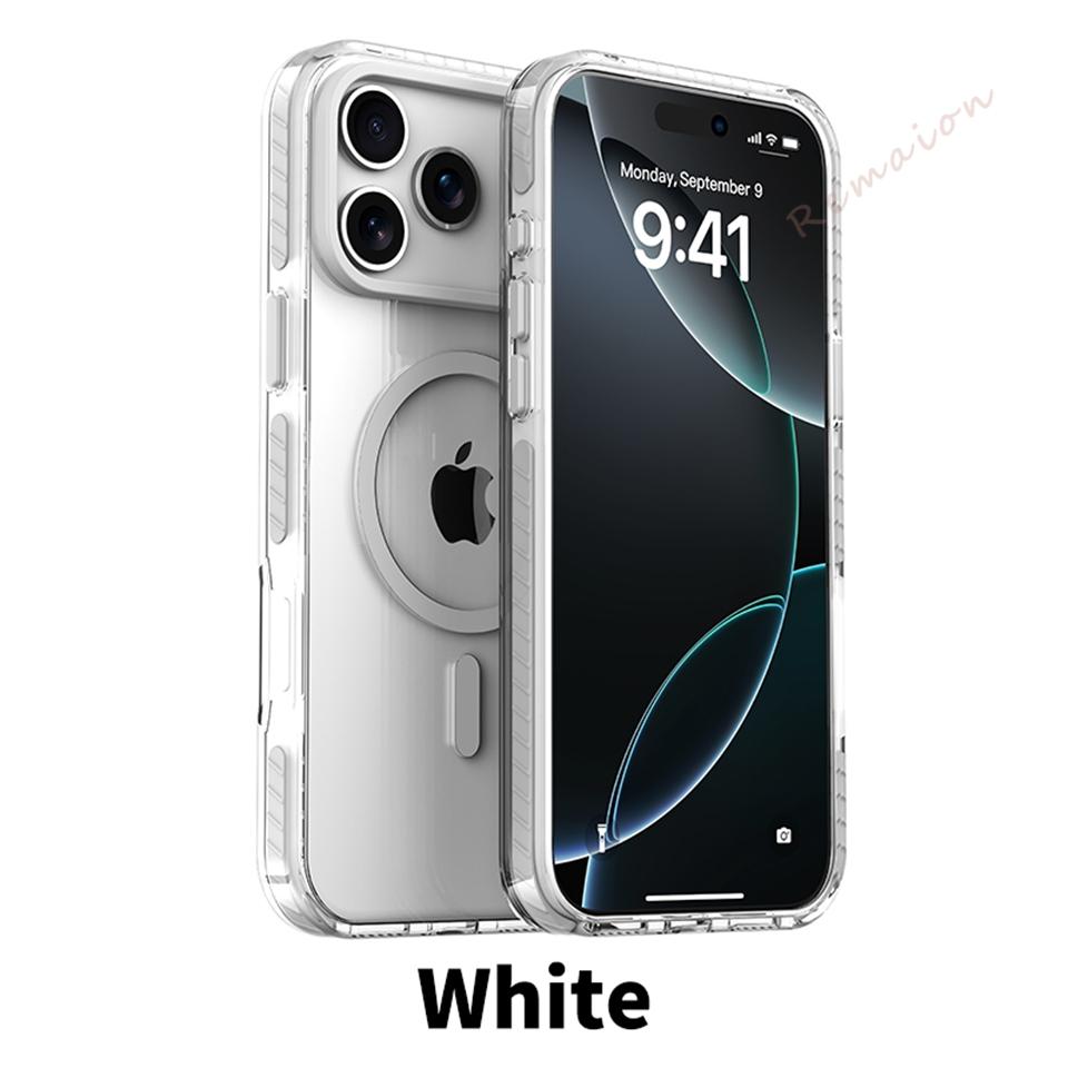 Прозрачный магнитный чехол для телефона для iPhone 17 16 1 14 13 12 11 Pro Max 14 1 Plus 17 Air Официальный прозрачный защитный чехол