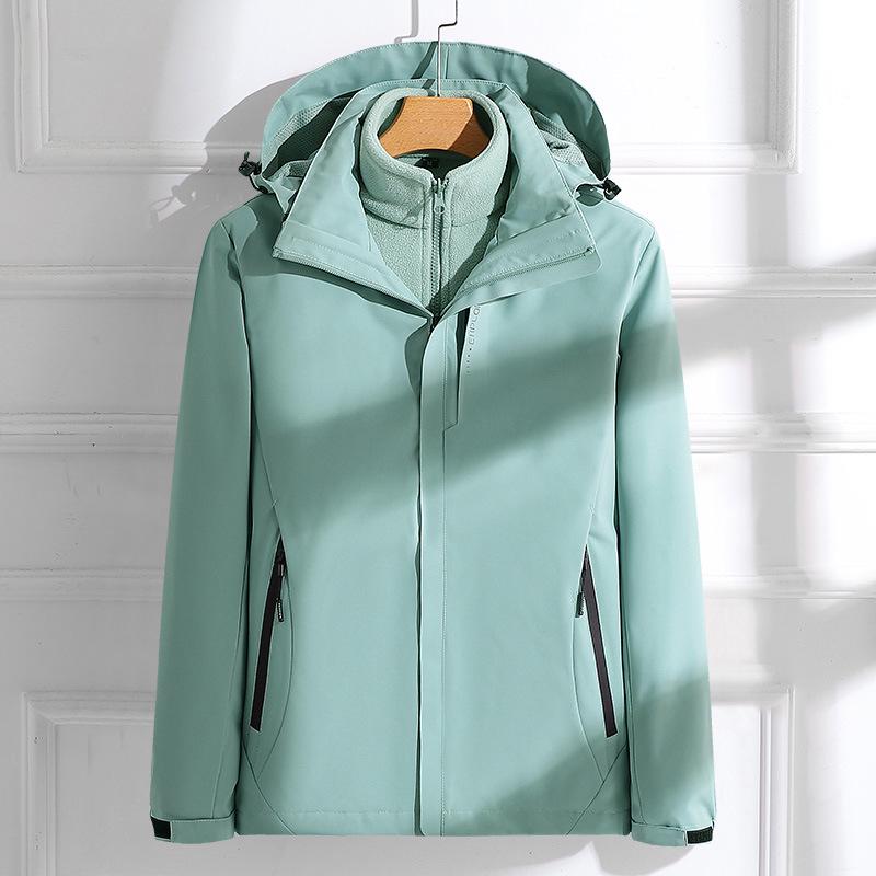 Couples' 3-in-1 Detachable Coat: Fleece-Lined, Windproof, Waterproof for Autumn/Winter Outdoor Adventures