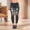 Women's Mid Rise Jeans Skinny Ripped Jeans Stretch Distressed Denim Pants Slim Fit Butt Lifting Trousers