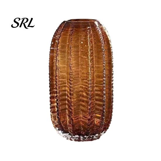 Luxury Room Aesthetic Decor Cactus Glass Vase, Transparent Modern Flower Vase for Dried Flowers & Fresh Versatile Home Accent Floral Arrangements,