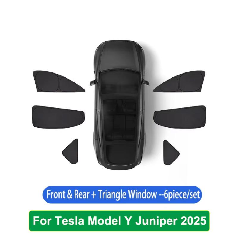 Для Tesla Model Y Juniper 2025 Запуск Солнцезащитная шторка Переднее Заднее Боковое Окно Солнцезащитный козырек на лобовое стекло Аксессуары для кемпинга на открытом воздухе