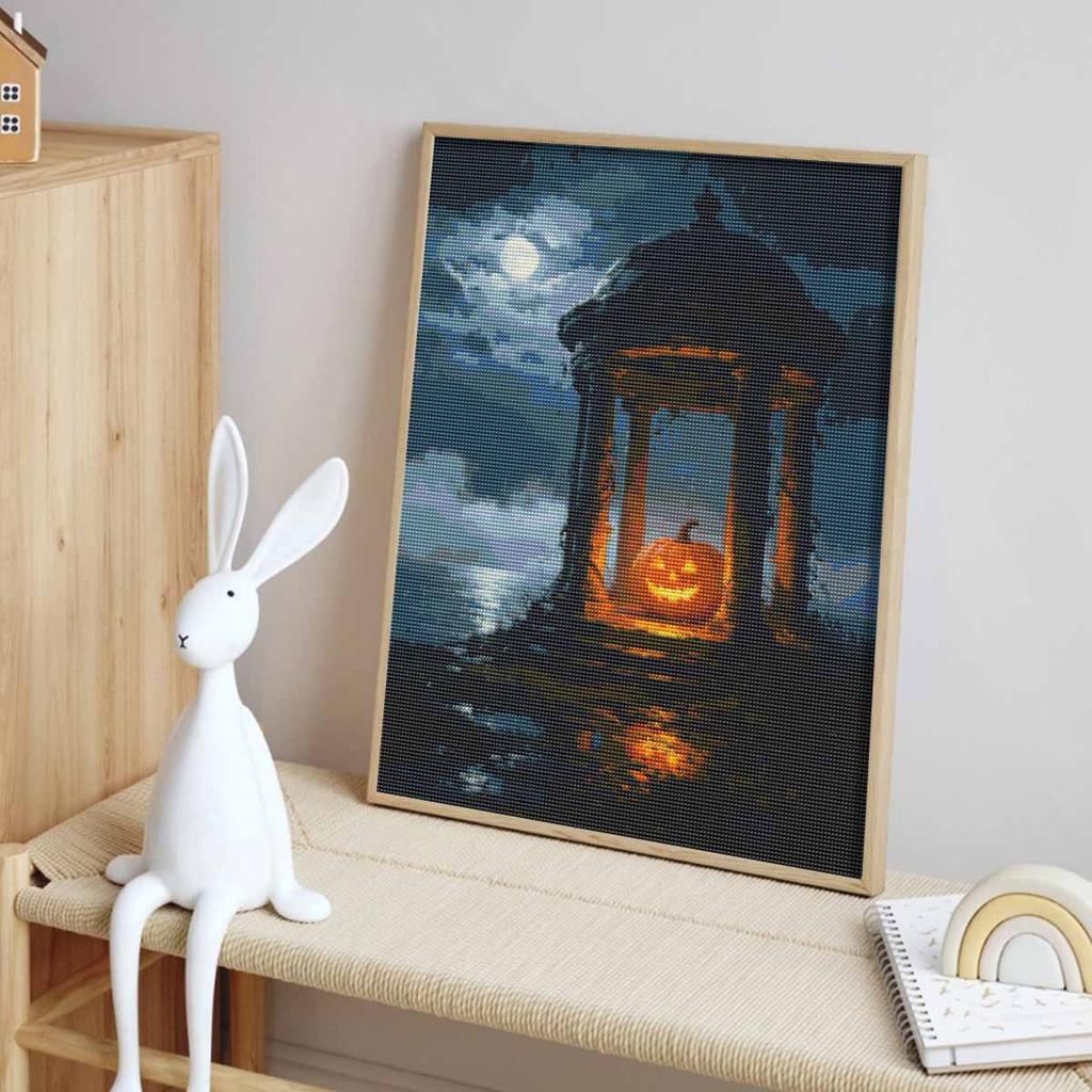 Halloween diamond painting kit handmade diy pumpkin gazebo moonlight painting home decoration painting