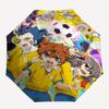 1 шт. Внешний зонт Captain Tsubasa - Автоматическое открытие/закрытие, Портативная 3-складная конструкция с 8-реберным железным каркасом - Идеальный подарок для фанатов, путешественников, Дай