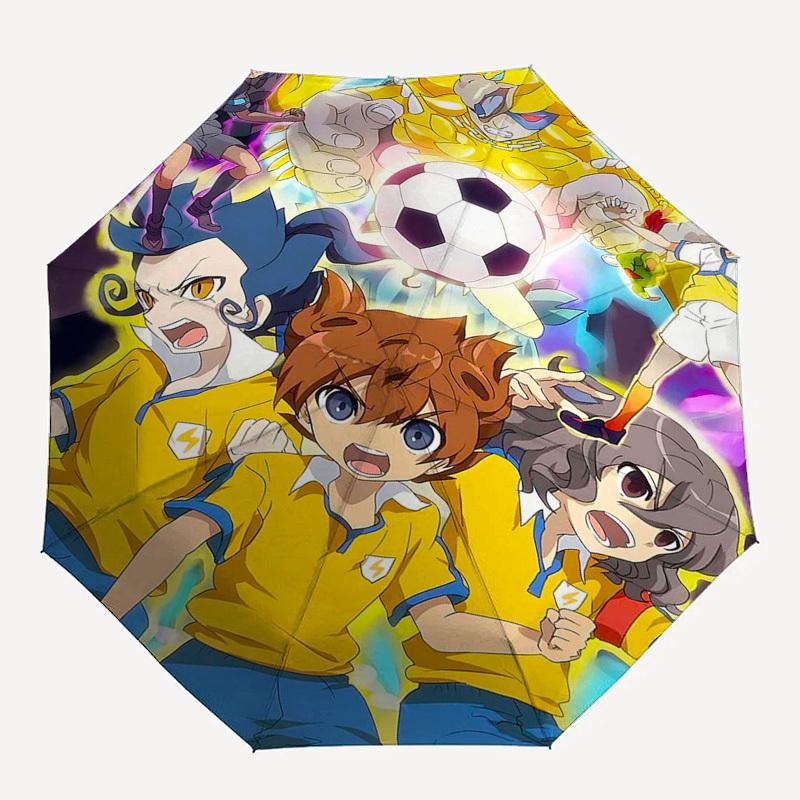 1 шт. Внешний зонт Captain Tsubasa - Автоматическое открытие/закрытие, Портативная 3-складная конструкция с 8-реберным железным каркасом - Идеальный подарок для фанатов, путешественников, Дай