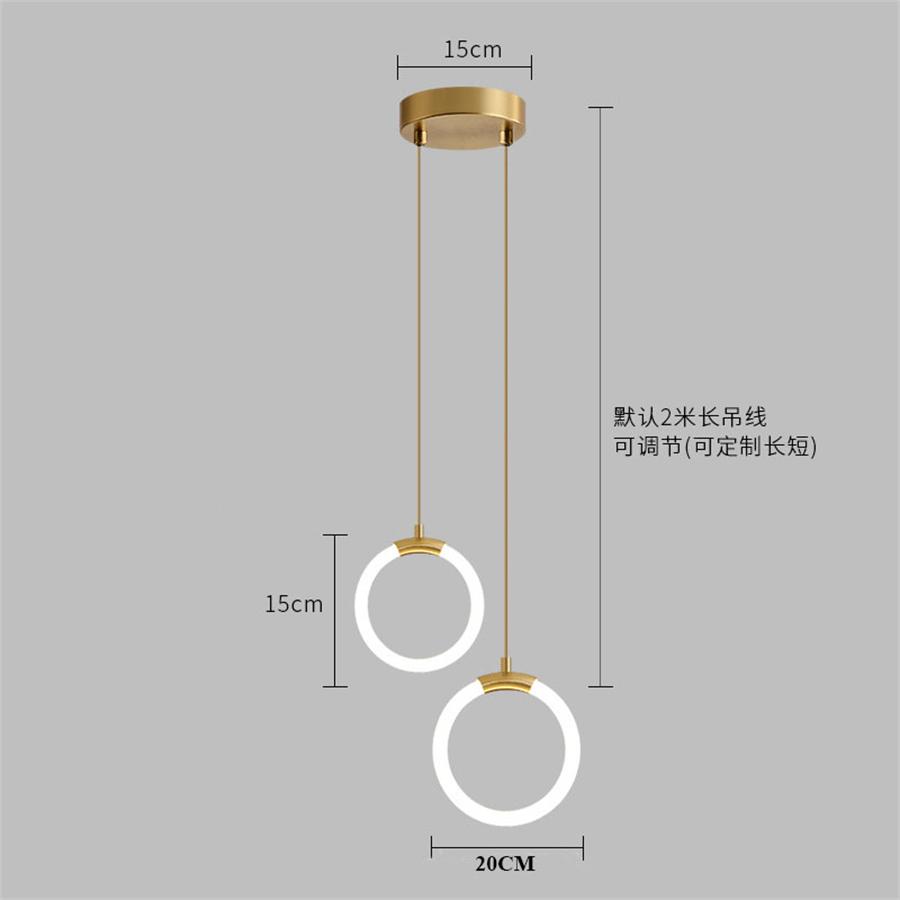 Современные простые светодиодные подвесные светильники для спальни, круглые кольца, светодиодная подвесная лампа, кухонный остров, магазин, бар, кафе, длинная люстра