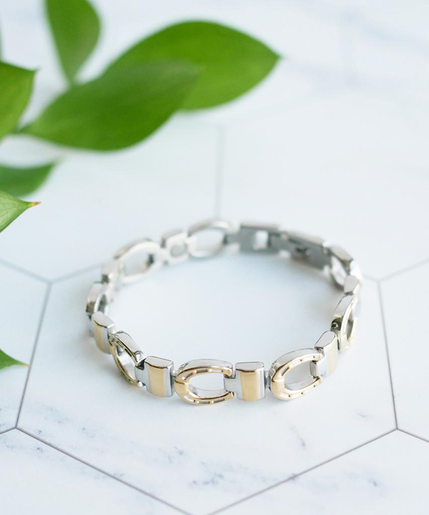 Sabona London 226 Gold Horseshoe Duet Bracelet