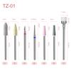 7PCS Ceramic Diamond Nail Drill Bits Set Milling Cutter Manicure Ceramic Tungsten Set 2.35mm
