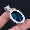 Подвеска из драгоценного камня с синим топазом, твердая подвеска из стерлингового серебра 925 пробы, ювелирный подарок для унисекс