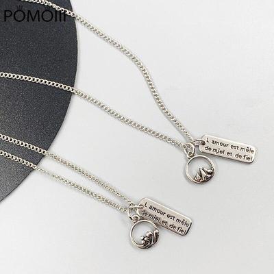 925 пробы стерлингового серебра пара Mountain Sea Promise тайское серебряное ожерелье геометрический шарм ожерелье для женщин мужчин S-N558