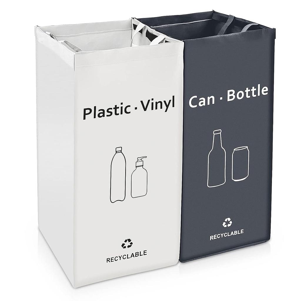 Recycling Bin, Separate Large Recycle B for Kitchen - Indoor Home Trash Bin, Recyclable Waste Trash Sorting Organizer, Durable, Washable, Affordable
