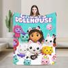 G-Плюшевый плед Gabby’s Dollhouse, Теплый Мягкий Плед, Детский Плюшевый Плед с Принтом, Фланелевое Покрывало для Дивана, Кровати, Покрывало для Дивана-Кровати